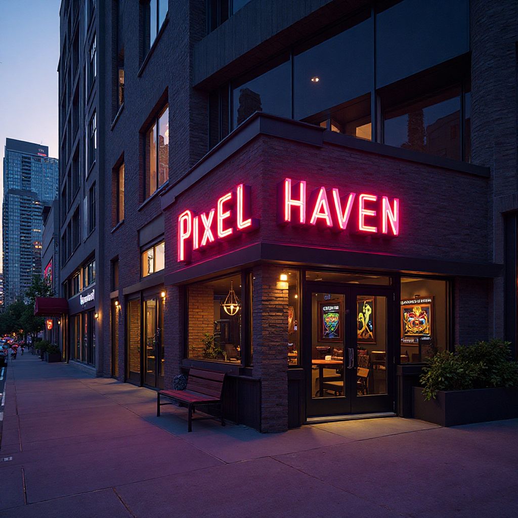 Pixel Haven gaming club storefront in downtown Toronto