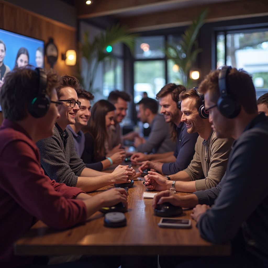 Casual gamers relaxing and enjoying games